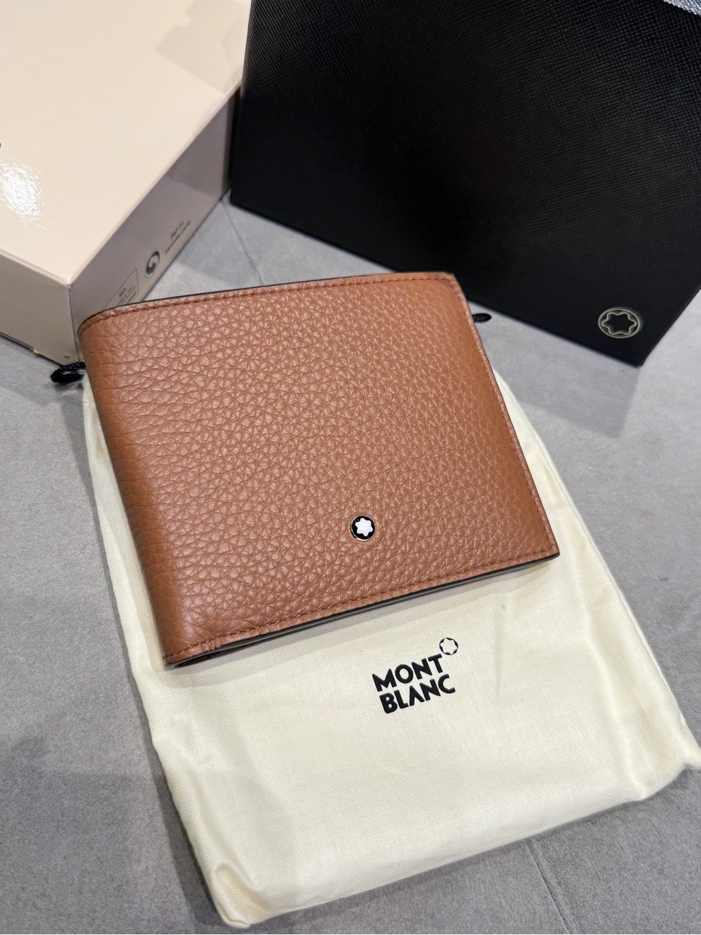 MONTBLANC BROWN LEATHER BIFOLD WALLET AUTHENTIC LIKE NEW